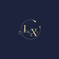 circle monogram design for wedding LX luxury gold letter vector
