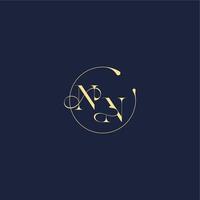 circle monogram design for wedding NN luxury gold letter vector