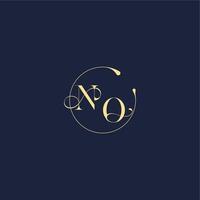 circle monogram design for wedding NO luxury gold letter vector