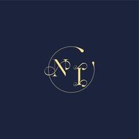 circle monogram design for wedding NI luxury gold letter vector