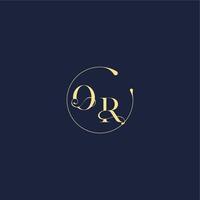 circle monogram design for wedding OR luxury gold letter vector