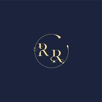 design for wedding RR circle monogram letter luxury gold vector