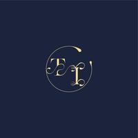 design for wedding TI circle monogram letter luxury gold vector