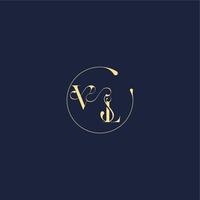 design for wedding VL circle monogram letter luxury gold vector