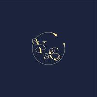 design for wedding YC circle monogram letter luxury gold vector