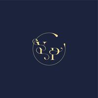 design for wedding YP circle monogram letter luxury gold vector