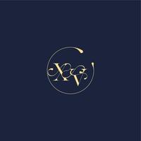 design for wedding XV circle monogram letter luxury gold vector