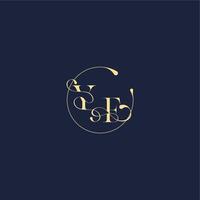 design for wedding YF circle monogram letter luxury gold vector