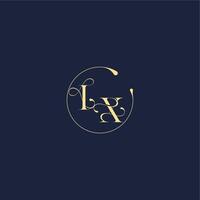 luxury gold circle monogram letter design for wedding IX vector