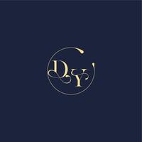 luxury gold DY design for wedding circle monogram letter vector