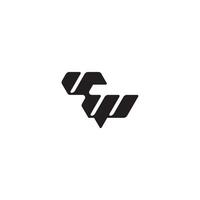 dynamic and cool design WV monogram initial logo letter esport concept vector