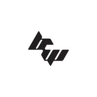 dynamic and cool design WB monogram initial logo letter esport concept vector
