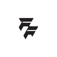 esport concept FF dynamic and cool design monogram initial logo letter vector