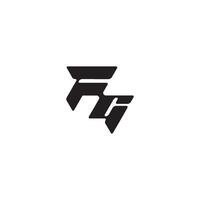 esport concept monogram initial logo letter dynamic and cool design GF vector