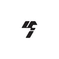 esport concept monogram initial logo letter dynamic and cool design IU vector