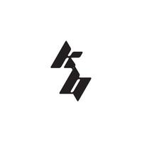 monogram initial logo dynamic and cool design BK esport concept letter vector