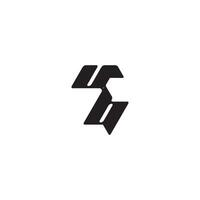 monogram initial logo dynamic and cool design BU esport concept letter vector