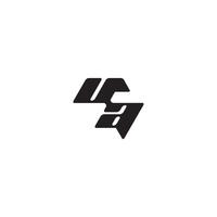 monogram initial logo dynamic and cool design AU esport concept letter vector
