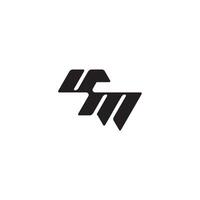 monogram initial logo dynamic and cool design MU esport concept letter vector