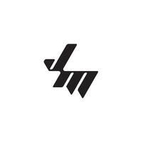 monogram initial logo dynamic and cool design MJ esport concept letter vector