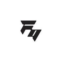 monogram initial logo dynamic and cool design QF esport concept letter vector