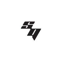 monogram initial logo dynamic and cool design QS esport concept letter vector