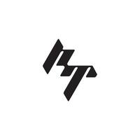 monogram initial logo dynamic and cool design TH esport concept letter vector