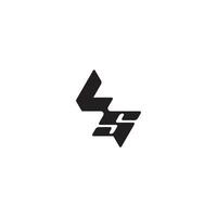 monogram initial logo dynamic and cool design SL esport concept letter vector