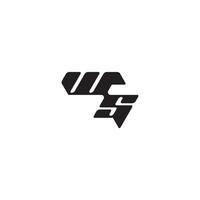 monogram initial logo dynamic and cool design SW esport concept letter vector