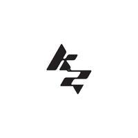 ZK letter dynamic and cool design esport concept monogram initial logo vector
