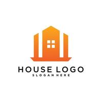 House logo design template with creative concept vector