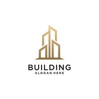 Building logo design template with creative concept vector