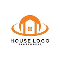 House logo design template with creative concept vector