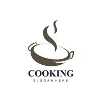 Cooking logo design illustration with creative element concept vector