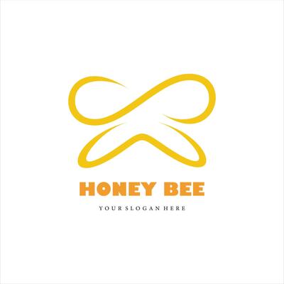 modern bee logo design