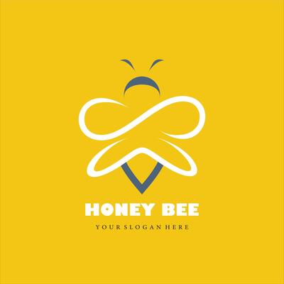 modern bee logo design