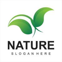 Flat gradient nature concept logotype vector