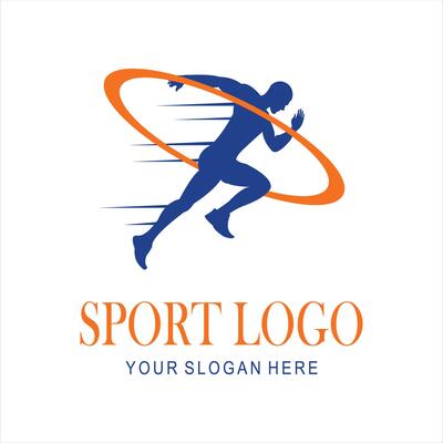 running playful modern logo design