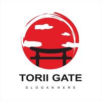 torii gate logo design icon illustration template vector