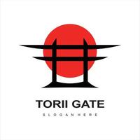 torii gate logo design icon illustration template vector