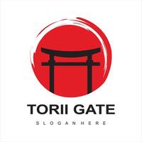 torii gate logo design icon illustration template vector