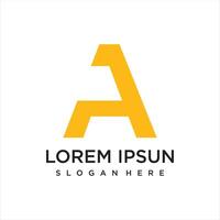letter a logo Gradient template with abstract shape vector
