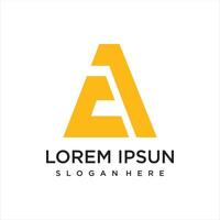 letter a logo Gradient template with abstract shape vector