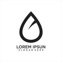 Water drop logo design template with line art vector