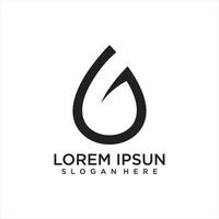 Water drop logo design template with line art vector