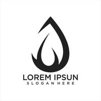 Water drop logo design template with line art vector