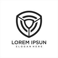 Gradient safety logo template defense shield vector