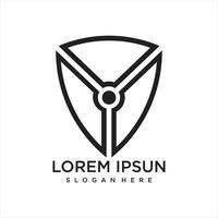 Gradient safety logo template defense shield vector