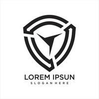 Gradient safety logo template defense shield vector