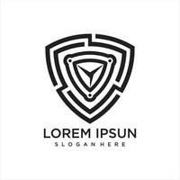 Gradient safety logo template defense shield vector